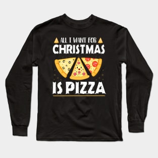 Pizza Christmas Xmas Men Boys Crustmas Gifts Long Sleeve T-Shirt